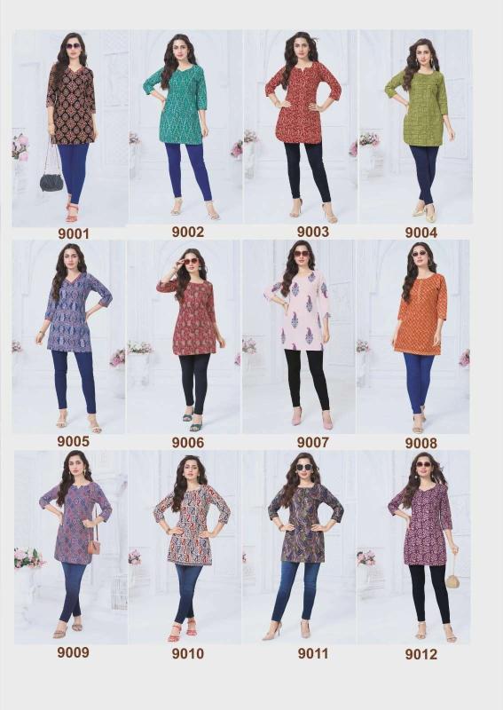 Mayur crystal vol-9 short top wholesale printed kurti online